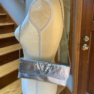 Silver clutch or shoulder bag